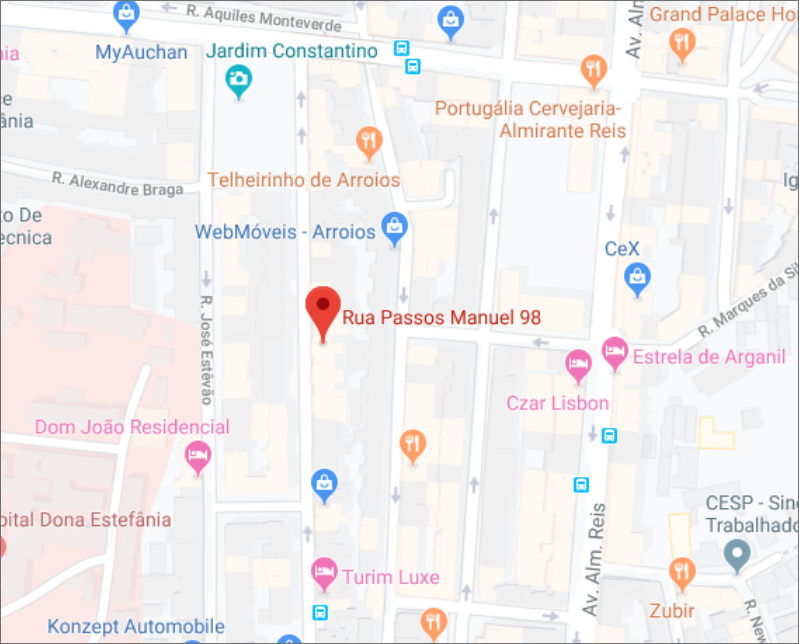 Mapa — Rua Passos Manuel 98, Lisboa